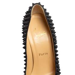 Christian Louboutin Black Leather Fifi Spikes Pumps Size 36