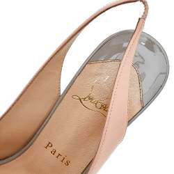 Pre Owned Christian Louboutin Multicolor Patent Leather Lady Peep Toe Slingback Platform Sandals Size 38