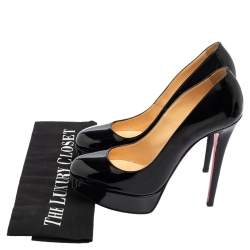 Pre Owned Christian Louboutin Black Patent Leather Bianca Pumps Size 37
