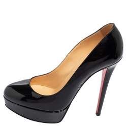 Pre Owned Christian Louboutin Black Patent Leather Bianca Pumps Size 37