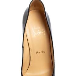 Pre Owned Christian Louboutin Black Patent Leather Bianca Pumps Size 37