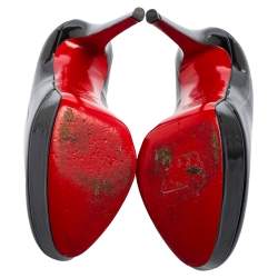 Pre Owned Christian Louboutin Black Patent Leather Bianca Pumps Size 37