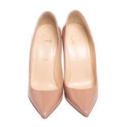 Christian Louboutin Beige Patent Leather Pigalle Pumps Size 38