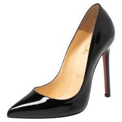 Pre Owned Christian Louboutin Black Patent Leather Pigalle Pumps Size 36.5