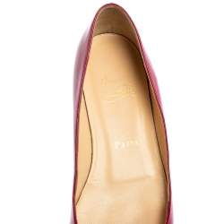 Christian Louboutin Pink Patent Leather Flat Peep-Toe Ballet Flats Size 37.5