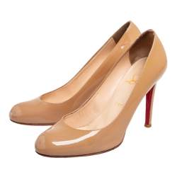 Christian Louboutin Beige Patent Leather Simple Pumps Size 37.5