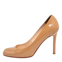 Christian Louboutin Beige Patent Leather Simple Pumps Size 37.5