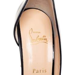 Pre Owned Christian Louboutin Black Patent Leather Toboggan D'orsay Sandals Size 41