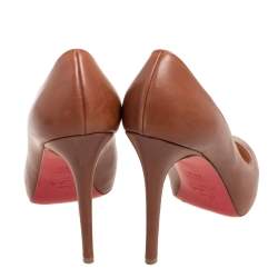 Christian Louboutin Brown Leather New Simple Pumps Size 38.5