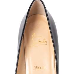 Pre Owned Christian Louboutin Black Patent Leather Simple Pumps Size 40
