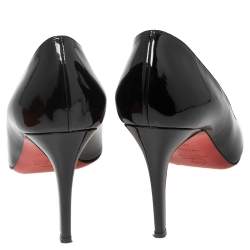 Pre Owned Christian Louboutin Black Patent Leather Simple Pumps Size 40