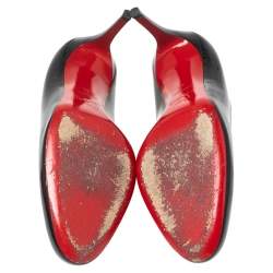 Pre Owned Christian Louboutin Black Patent Leather Simple Pumps Size 40