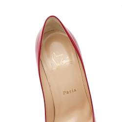Pre Owned Christian Louboutin Red Patent Leather Kate  Pumps Size 37