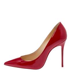 Pre Owned Christian Louboutin Red Patent Leather Kate  Pumps Size 37