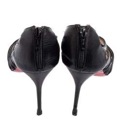 Pre Owned Christian Louboutin Black Leather Mul Tibrida Strappy Sandals Size 39.5