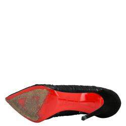 Pre Owned Christian Louboutin Tulle Ambrosina Suede Follies Draperia 100 Pumps EU 37