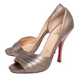 مملوكة مسبقًا Christian Louboutin Metallic Leather Armadillo D'Orsay Pumps Size 40