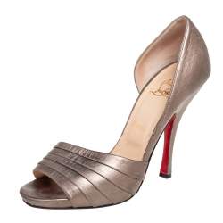 مملوكة مسبقًا Christian Louboutin Metallic Leather Armadillo D'Orsay Pumps Size 40