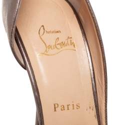 مملوكة مسبقًا Christian Louboutin Metallic Leather Armadillo D'Orsay Pumps Size 40