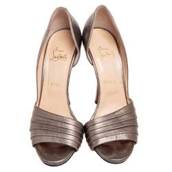 مملوكة مسبقًا Christian Louboutin Metallic Leather Armadillo D'Orsay Pumps Size 40