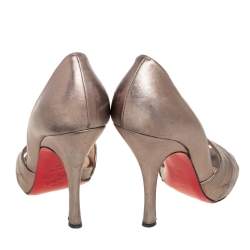 مملوكة مسبقًا Christian Louboutin Metallic Leather Armadillo D'Orsay Pumps Size 40