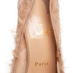 مملوكة مسبقًا Christian Louboutin Beige Lace Fabric Delicatissima Pointed-Toe Pumps Size 39