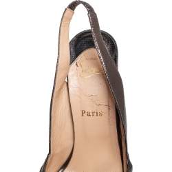 Pre Owned Christian Louboutin Metallic Grey Laminated Suede Miss Benin Knotted Sandals Size 39