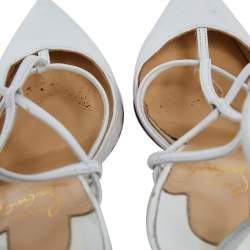 Christian Louboutin White Leather Kadreyana Strappy Sandals Size 37