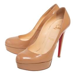 Christian Louboutin Beige Patent Leather Bianca Pumps Size 38.5