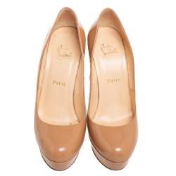 Christian Louboutin Beige Patent Leather Bianca Pumps Size 38.5