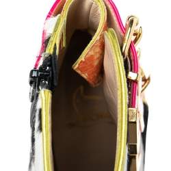 Christian Louboutin Multicolor Patent and Python Leather, Zebra Print Calf Hair Triboclou Ankle Boots Size 37