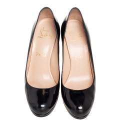 مملوكة مسبقًا Christian Louboutin Black/Multicolor Glitter Patent Leather New Simple Pumps Size 37.5