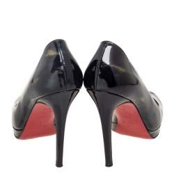 مملوكة مسبقًا Christian Louboutin Black/Multicolor Glitter Patent Leather New Simple Pumps Size 37.5