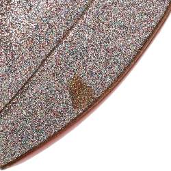 Pre Owned Christian Louboutin Metallic Multicolor Glitter Lady Peep Toe Platform Pumps Size 38.5