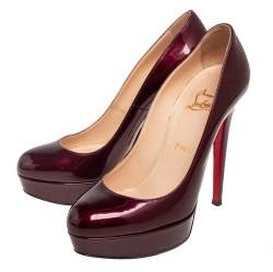 Christian Louboutin Burgundy Patent Leather Bianca Pumps Size 38 