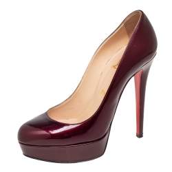 Christian Louboutin Burgundy Patent Leather Bianca Pumps Size 38 