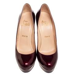 Christian Louboutin Burgundy Patent Leather Bianca Pumps Size 38 