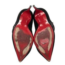 Pre Owned Christian Louboutin Black Suede Viennana Pumps Size 38.5 
