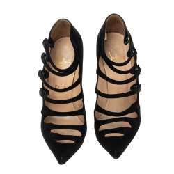 Pre Owned Christian Louboutin Black Suede Viennana Pumps Size 38.5 