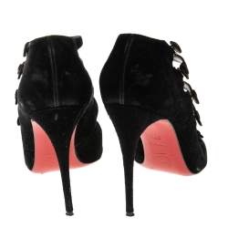 Pre Owned Christian Louboutin Black Suede Viennana Pumps Size 38.5 