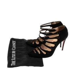 Pre Owned Christian Louboutin Black Suede Viennana Pumps Size 38.5 