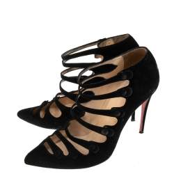 Pre Owned Christian Louboutin Black Suede Viennana Pumps Size 38.5 