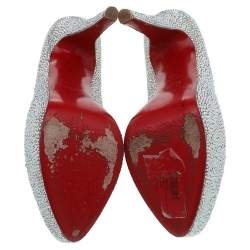 مملوكة مسبقًا Christian Louboutin Multicolor Strass Daffodile Platform Pumps Size 39