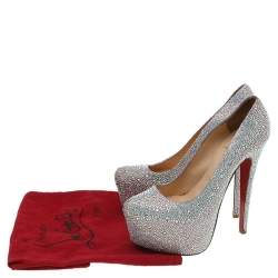 مملوكة مسبقًا Christian Louboutin Multicolor Strass Daffodile Platform Pumps Size 39