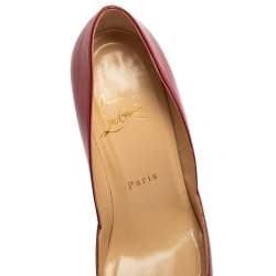 Christian Louboutin Burgundy Leather Pointed-Toe Pumps Size 36.5