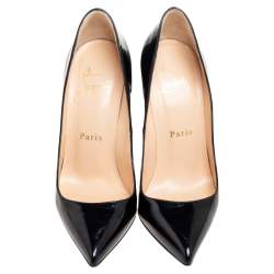 Pre Owned Christian Louboutin Black Patent Leather Pigalle Pumps Size 35