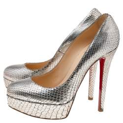 Christian Louboutin Gold Python Bianca Platform Pumps Size 36