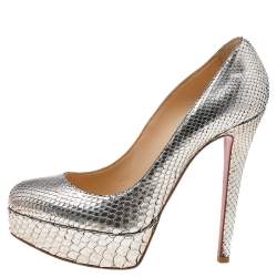 Christian Louboutin Gold Python Bianca Platform Pumps Size 36