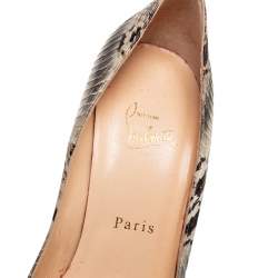 Christian Louboutin Multicolor Water Snake Banana Peep Toe Platform Pumps Size 38.5