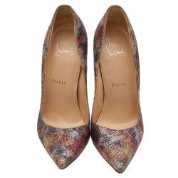 Christian Louboutin Metallic Floral Glitter So Kate Pumps Size 37